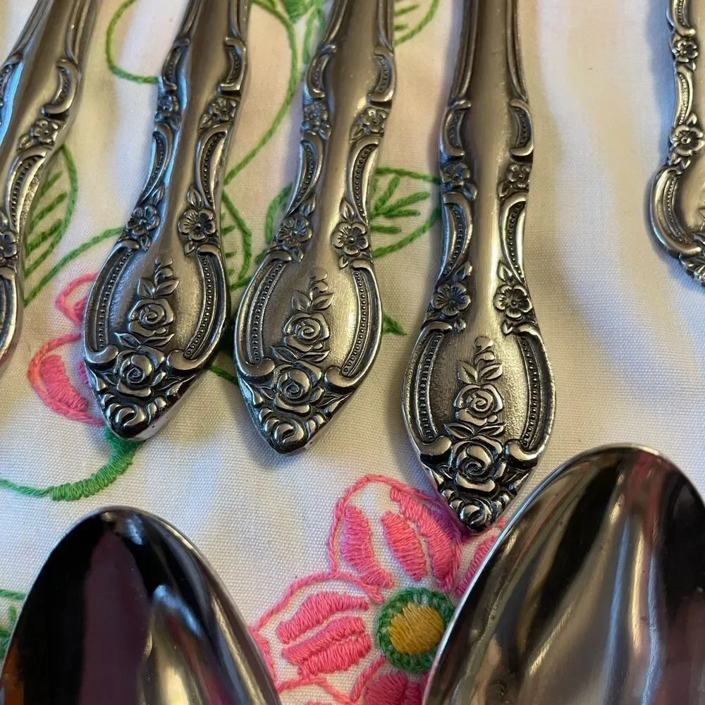 Marseille’s Vintage Flatware Rose Pattern Made in Japan Gorgeous Flatware